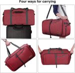 Canway 65L Travel Duffel Bag, Foldable Weekender Bag with Shoes Compartment for Men Women Water-proof & Tear Resistant - Image 5